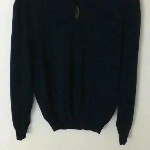 Jos. A Bank Pima Cotton Blue Large 1/4 Zip Sweater - Picture 3 of 5